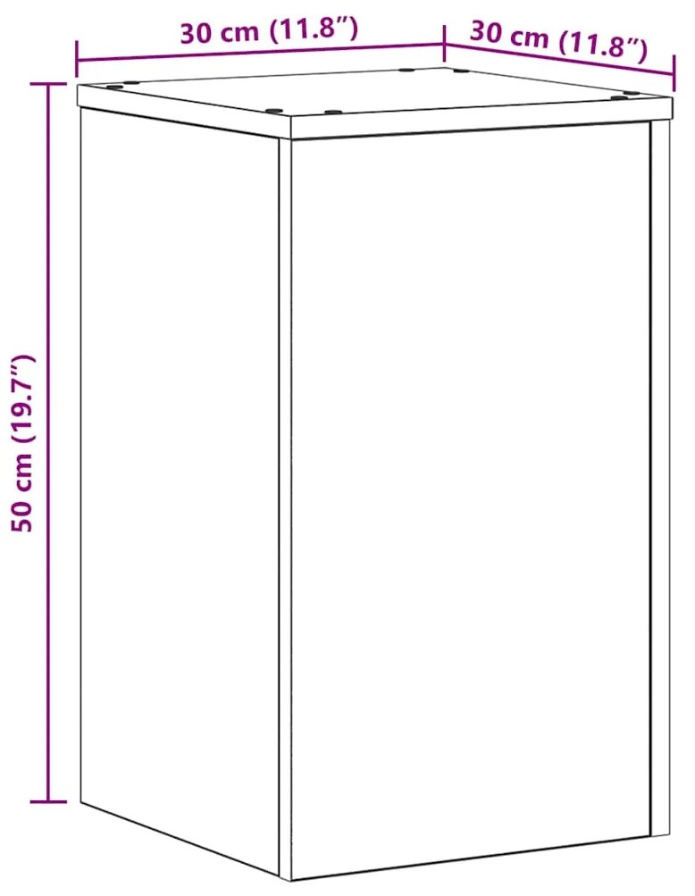 Suportes para Plantas 2 pcs Carvalho Preto 30 x 30 x 50 cm em Madeira