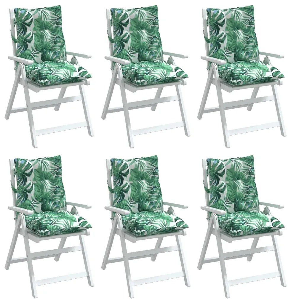 Almofadões cadeira de encosto baixo 6 pcs oxford padrão folhas