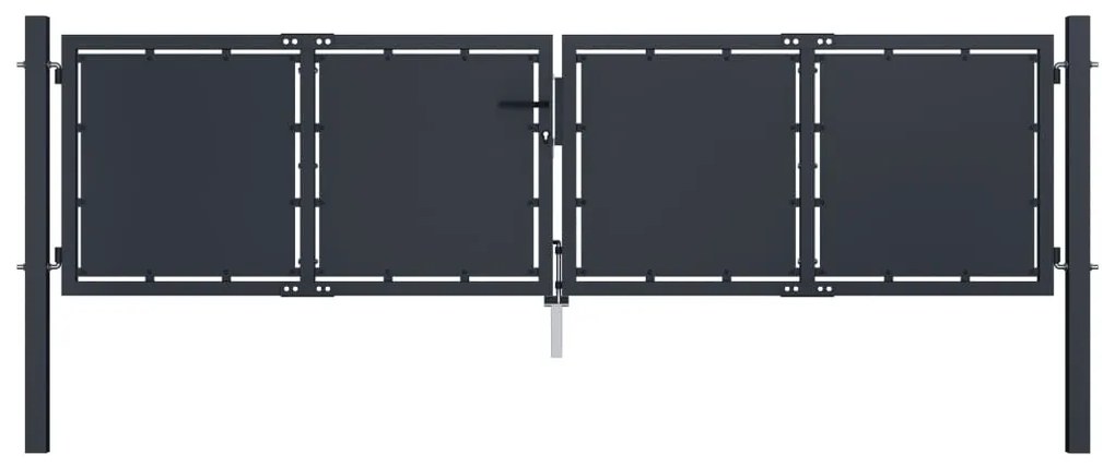 vidaXL Portão de jardim em aço 300 x 75 cm antracite