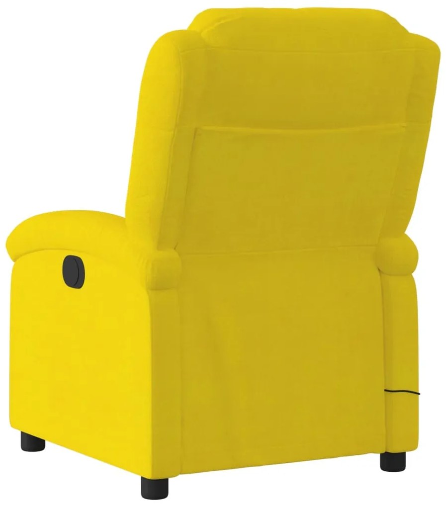 Poltrona de massagens reclinável elétrica veludo amarelo