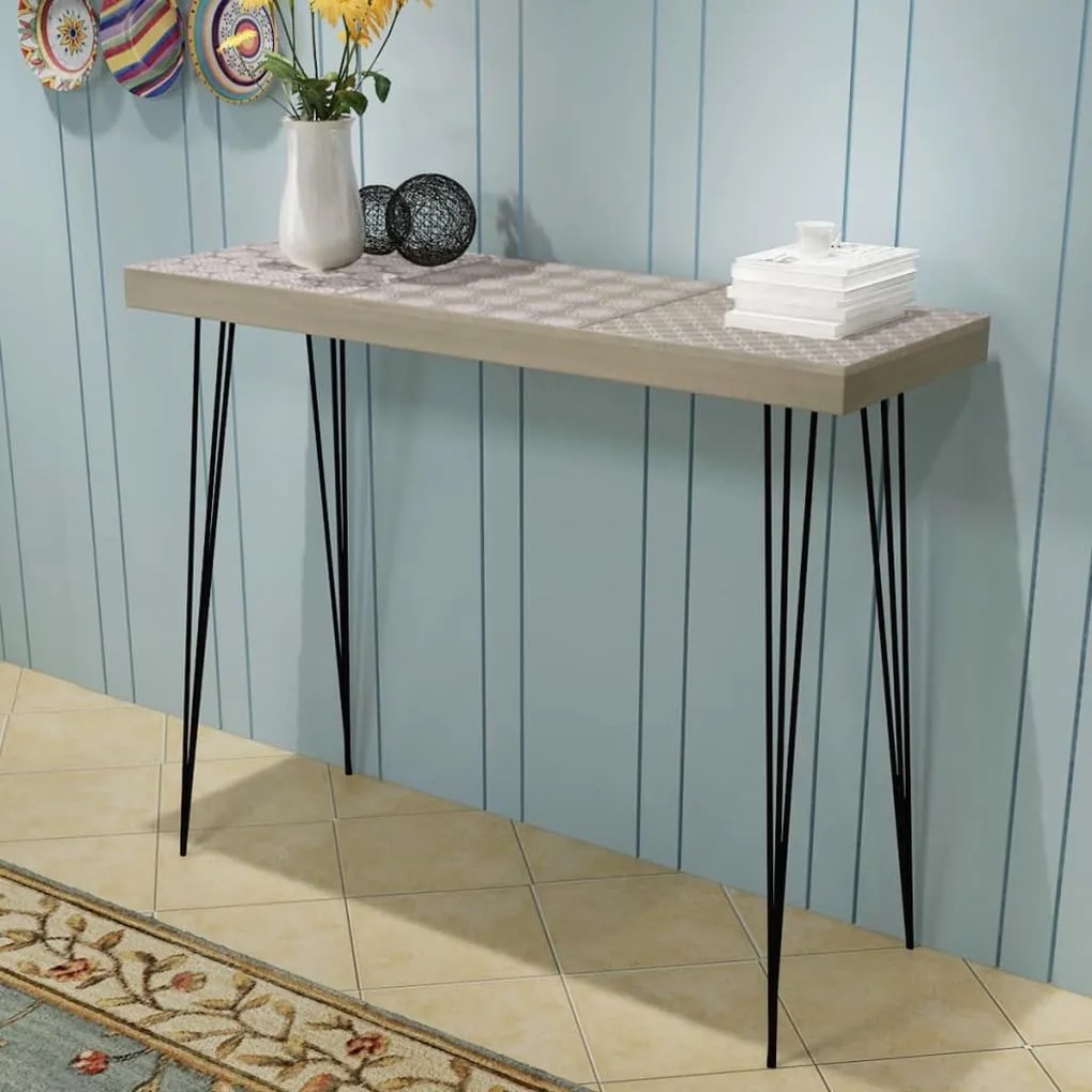 vidaXL Mesa consola 90x30x71,5 cm cinzento