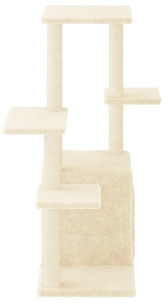 Árvore para gatos c/ postes arranhadores sisal 97,5 cm creme