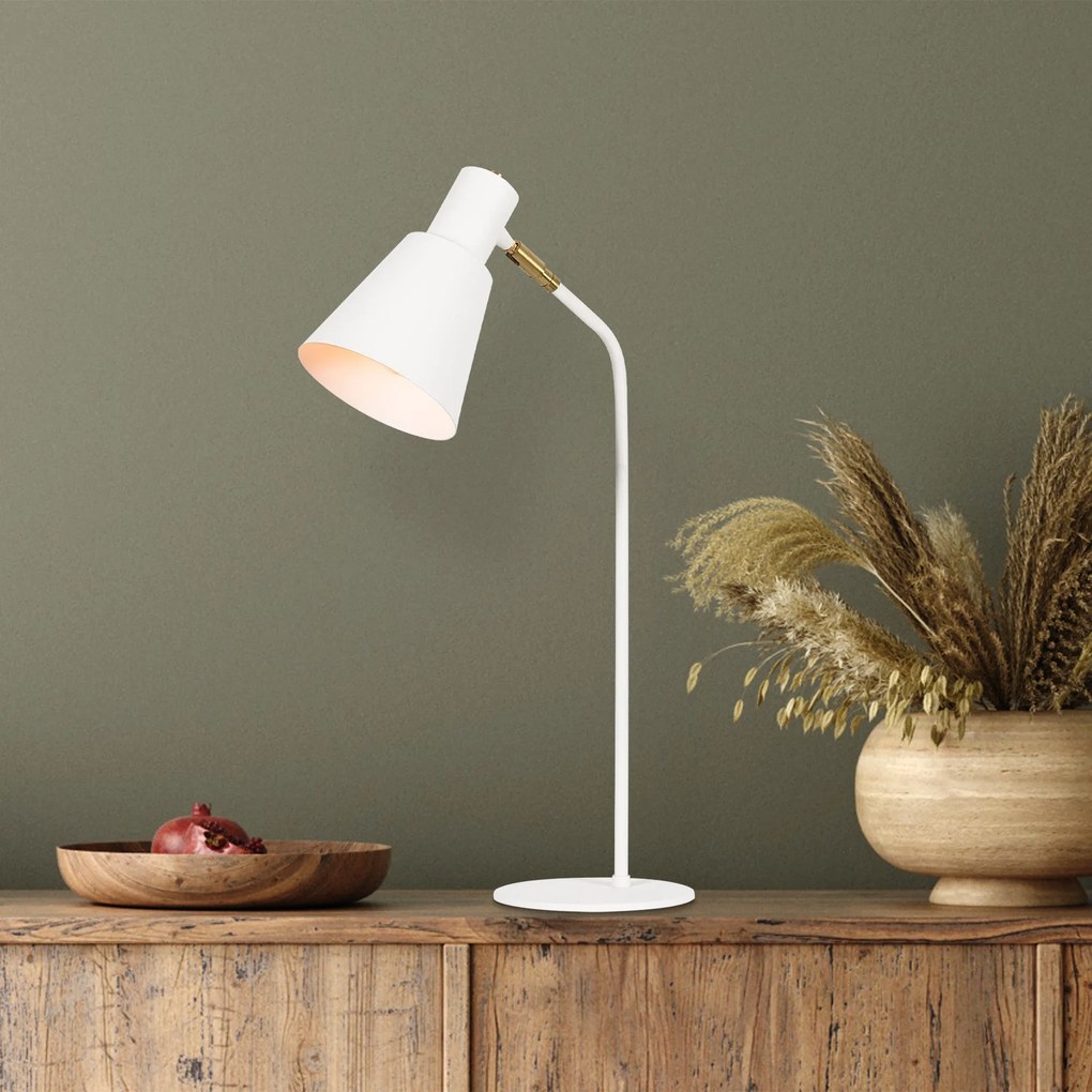 Candeeiro de Mesa Sivani – Branco – 14 x 28 cm