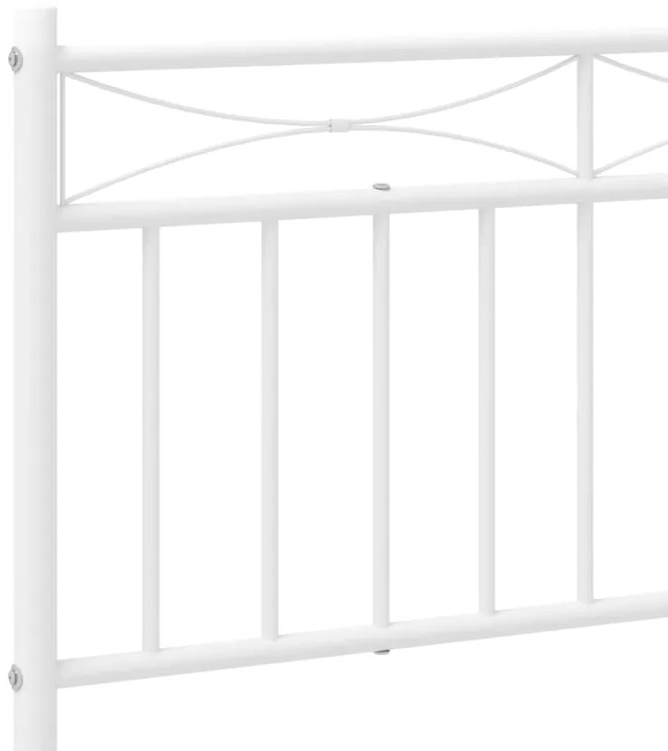 Estrutura de cama com cabeceira 200x200 cm metal branco