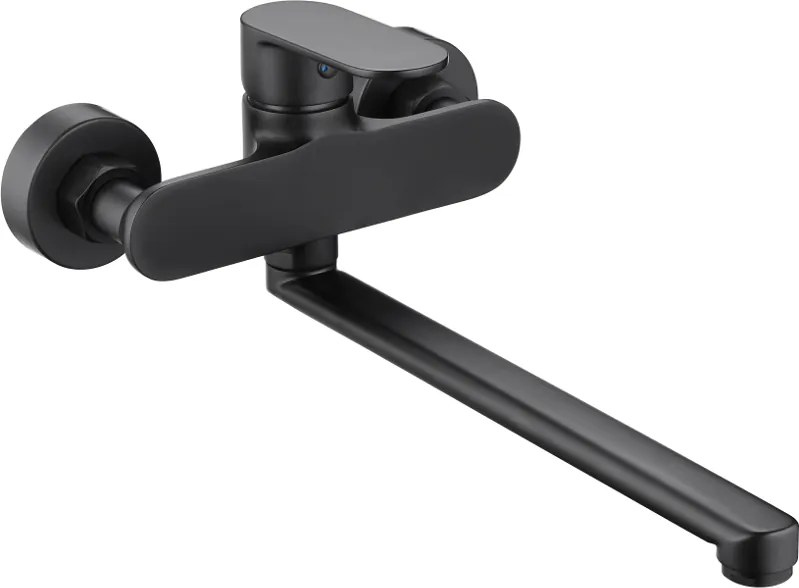 Mexen Milo bateria de banheira com bica longa, preta - 71335-70
