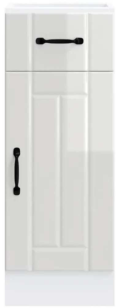 Armário de cozinha baixo Lucca deriv. madeira branco brilhante