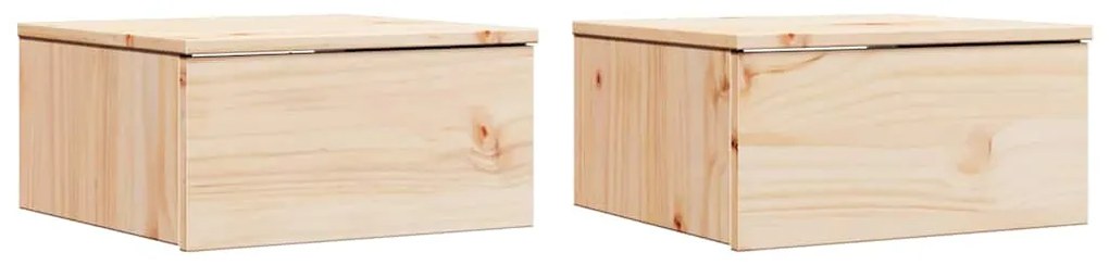 Mesa de Cabeceira Montada na Parede com gaveta 2 pcs Castanho