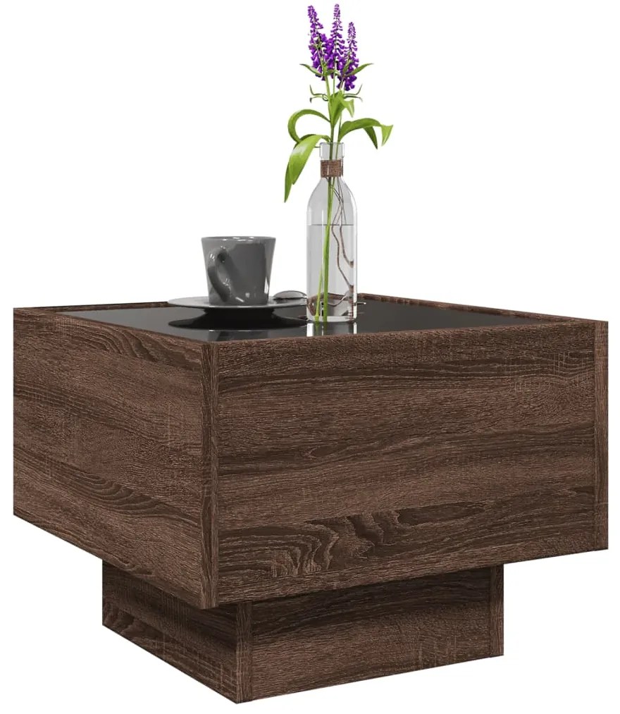 Mesa de apoio c/ LEDs 40x40x30 cm derivados de madeira