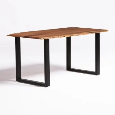 Mesa De Jantar Retangular Em Madeira Reciclada (160x90 Cm) Sami Style Preto - Sklum