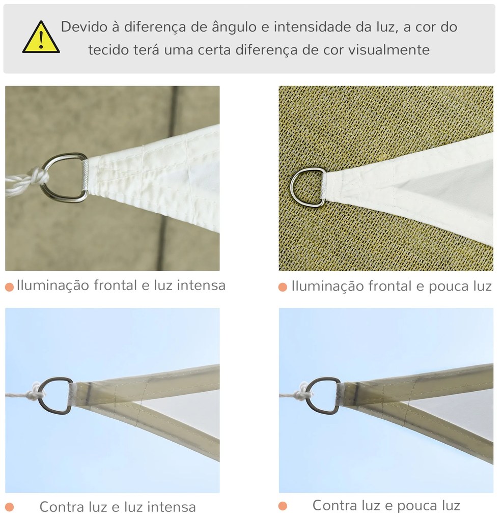 Vela de Sombra Triangular 5x5x5 m Toldo Vela de Poliéster com Proteção
