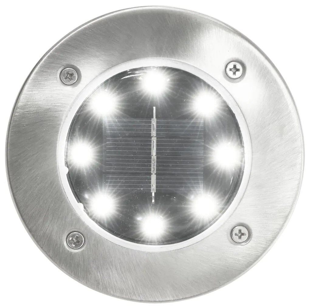 Iluminação LED solar de solo 8 pcs branco