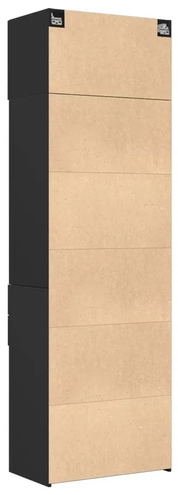Armário de arrumação 70x42,5x225 cm derivados de madeira preto