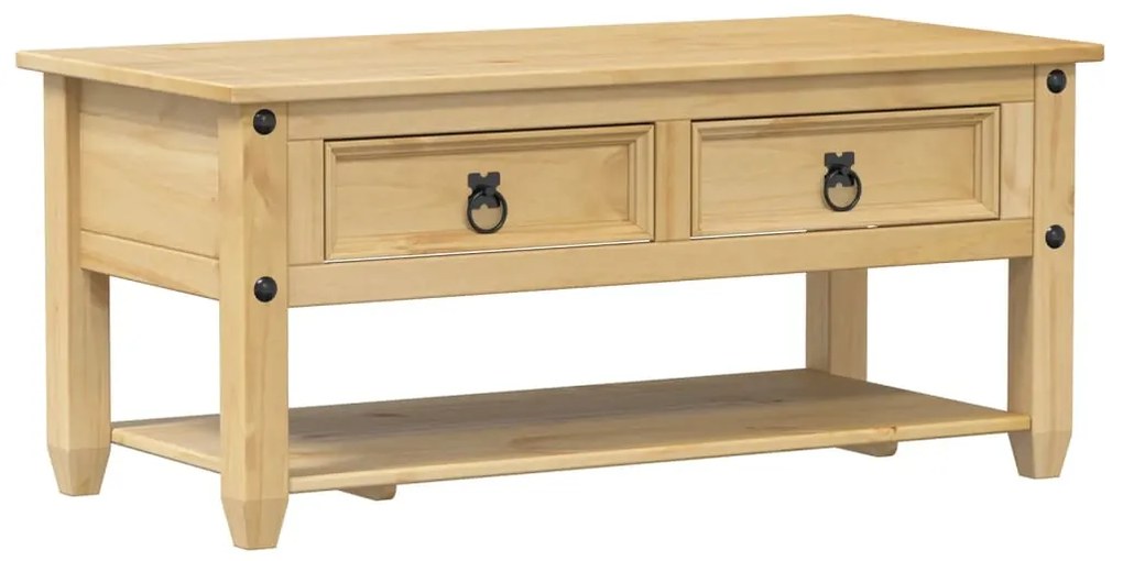 Mesa de centro com gavetas Corona 100x48x45 cm pinho maciço