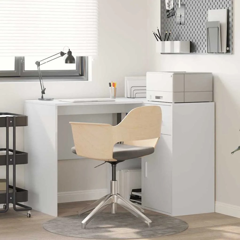 vidaXL Secretária de canto com gaveta 2 pcs Branco 102 x 50 x 75 cm