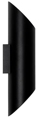 Candeeiro de parede moderno preto com interior dourado 9,6 cm - Organo