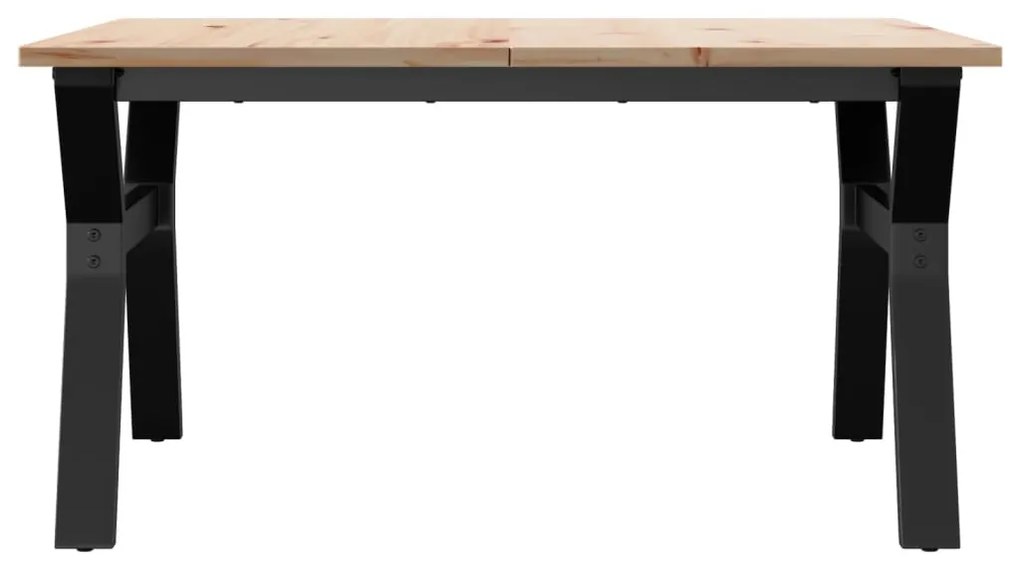 Mesa de centro estrutura em Y 80x80x45 cm pinho e aço