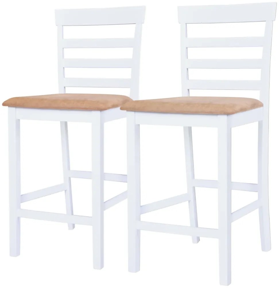 Mesa e cadeiras de bar 3 pcs madeira maciça castanho e branco