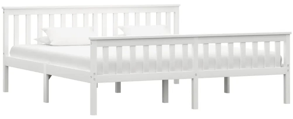Estrutura de cama em pinho maciço 180x200 cm branco