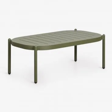 Mesa De Centro Retangular Para Jardim 95x55 Cm Em Alumínio Duroli Verde Azeitona Intenso - Sklum