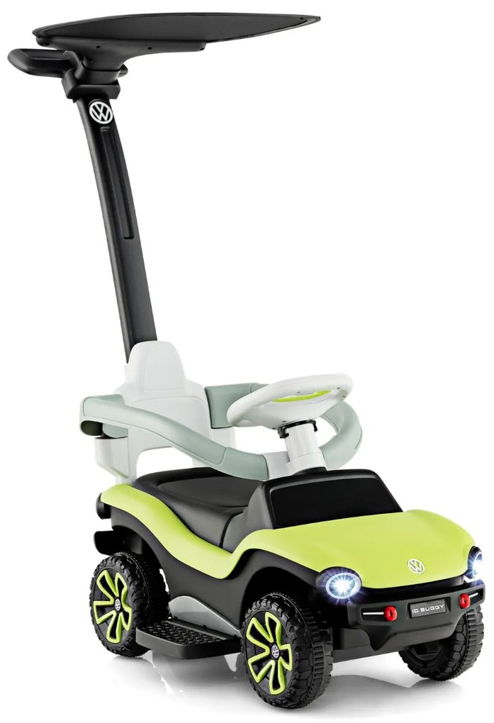 Andarilho bebés de Passeio 3 em 1 Volkswagen com 3 Posições Guiador Ajustável Toldo 96x40x93cm Verde