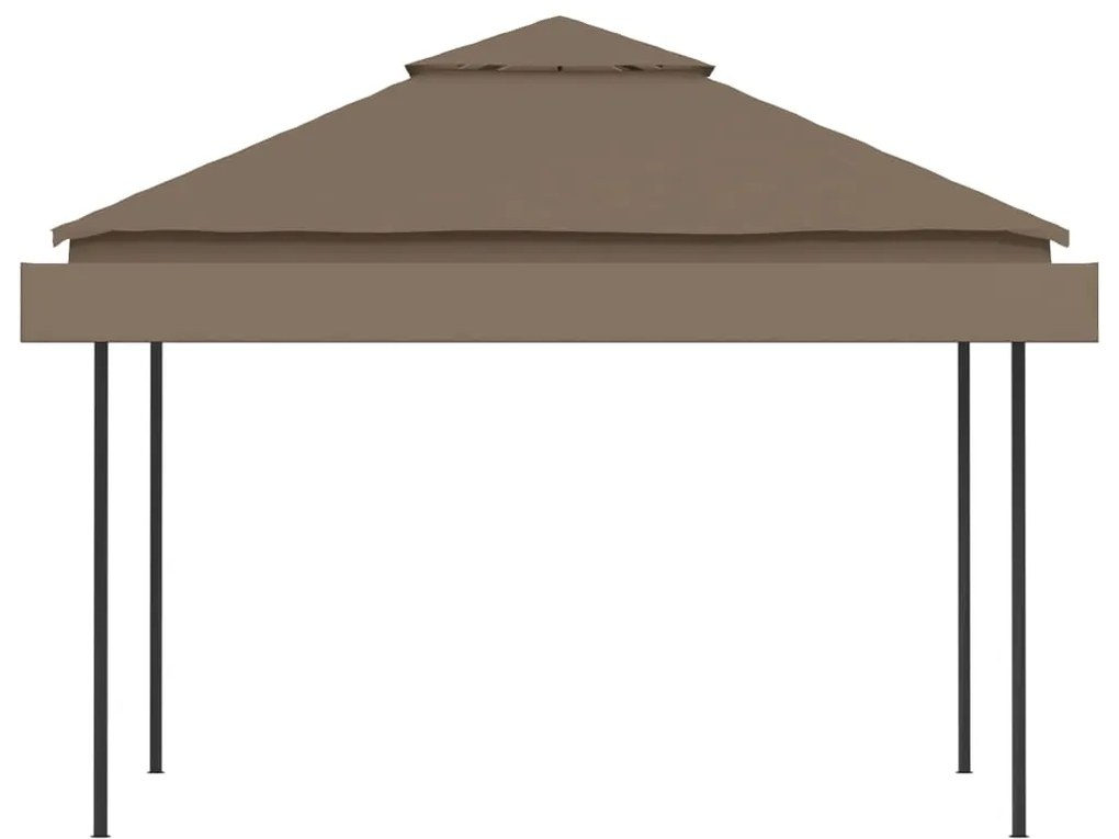 Gazebo toldo duplo extens. 3x3x2,75m 180g/m² cinza-acastanhado