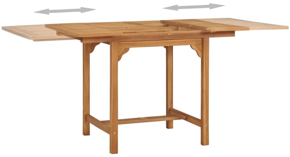 Mesa de jardim extensível (110-160)x80x75cm madeira teca maciça