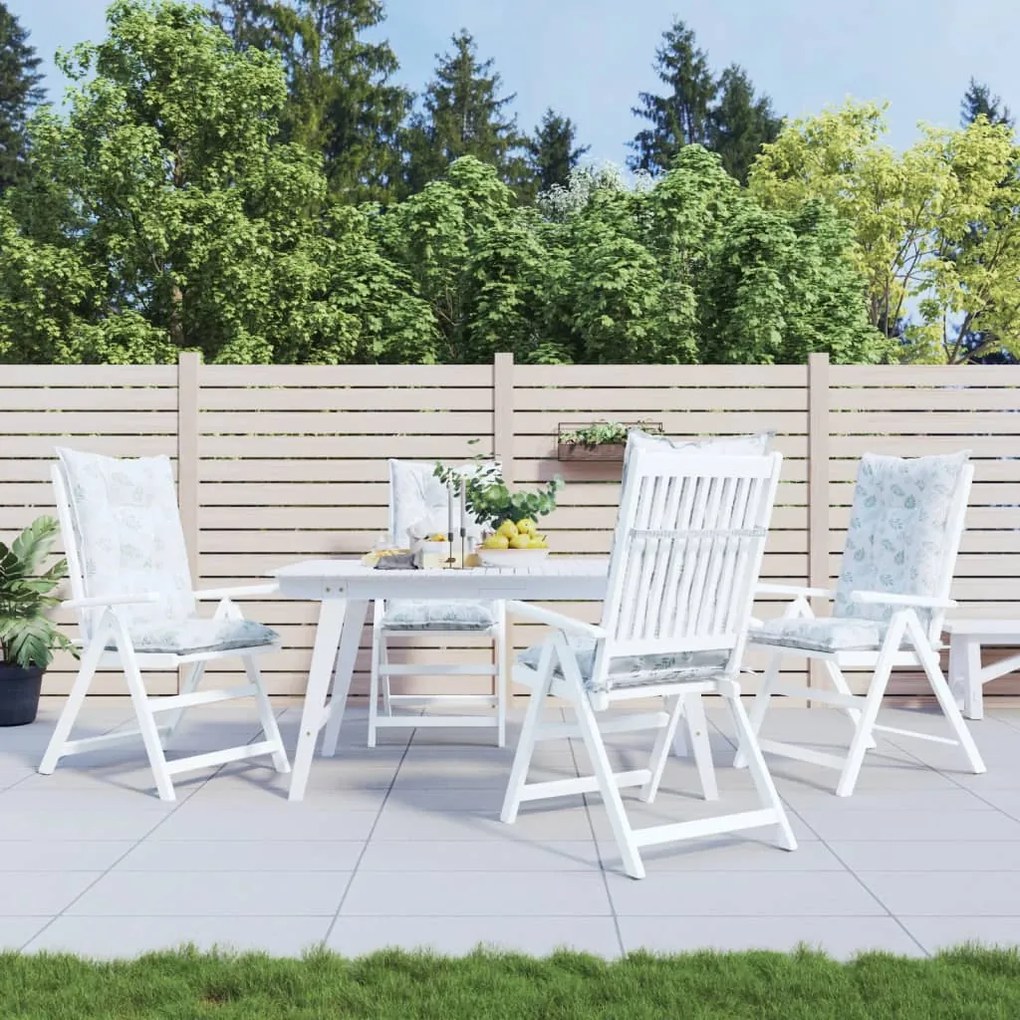 vidaXL Almofadões para cadeiras altas de jardim 4 pcs tecido folhas