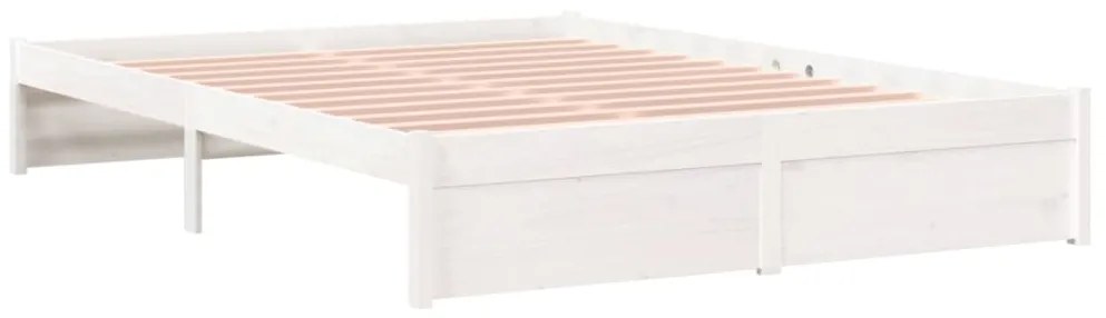 Estrutura de cama 140x200 cm madeira maciça branco