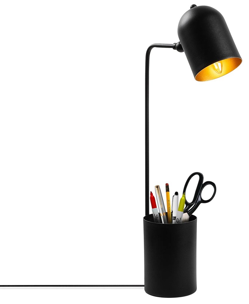 Candeeiro de Mesa Pot – Preto e Dourado – 12 x 27 x 64 cm