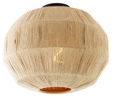 Candeeiro de teto oriental preto com corda - Riki