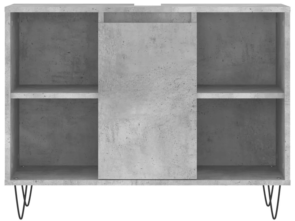 3 pcs conj. móveis casa banho derivados madeira cinza cimento