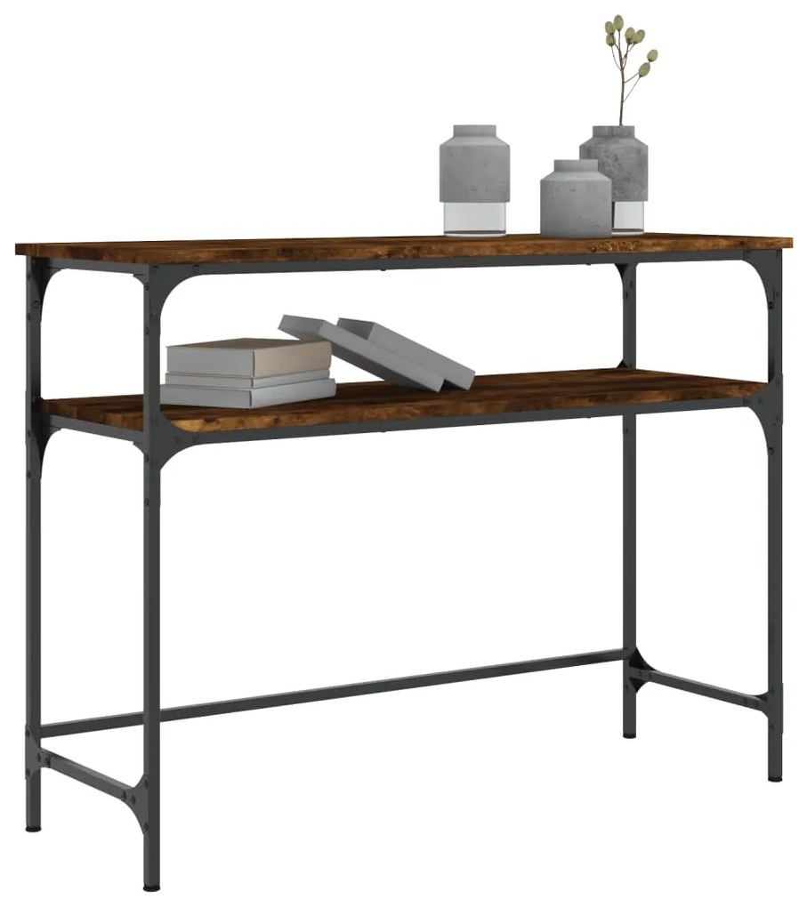 Mesa consola 100x35,5x75cm derivados de madeira carvalho fumado