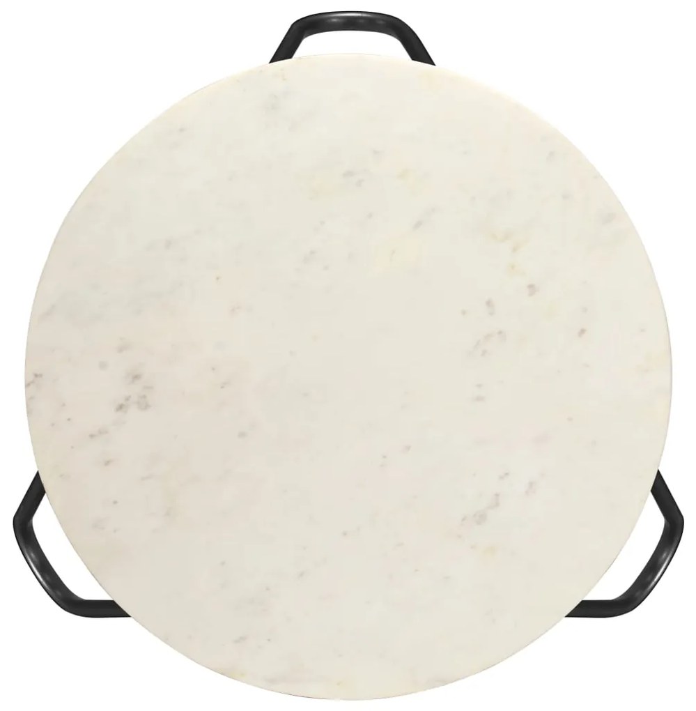 Mesa centro 65x65x42cm pedra genuína textura mármore branco