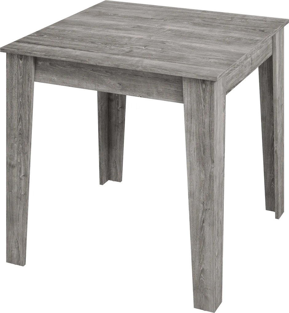 HOMCOM Mesa de Jantar para 4 Pessoas, Mesa de Cozinha Quadrada 80x80x75 cm com Pés Antiderrapantes, Cinza Efeito Madeira  | Aosom Portugal