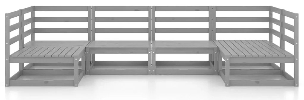 6 pcs conjunto lounge de jardim pinho maciço