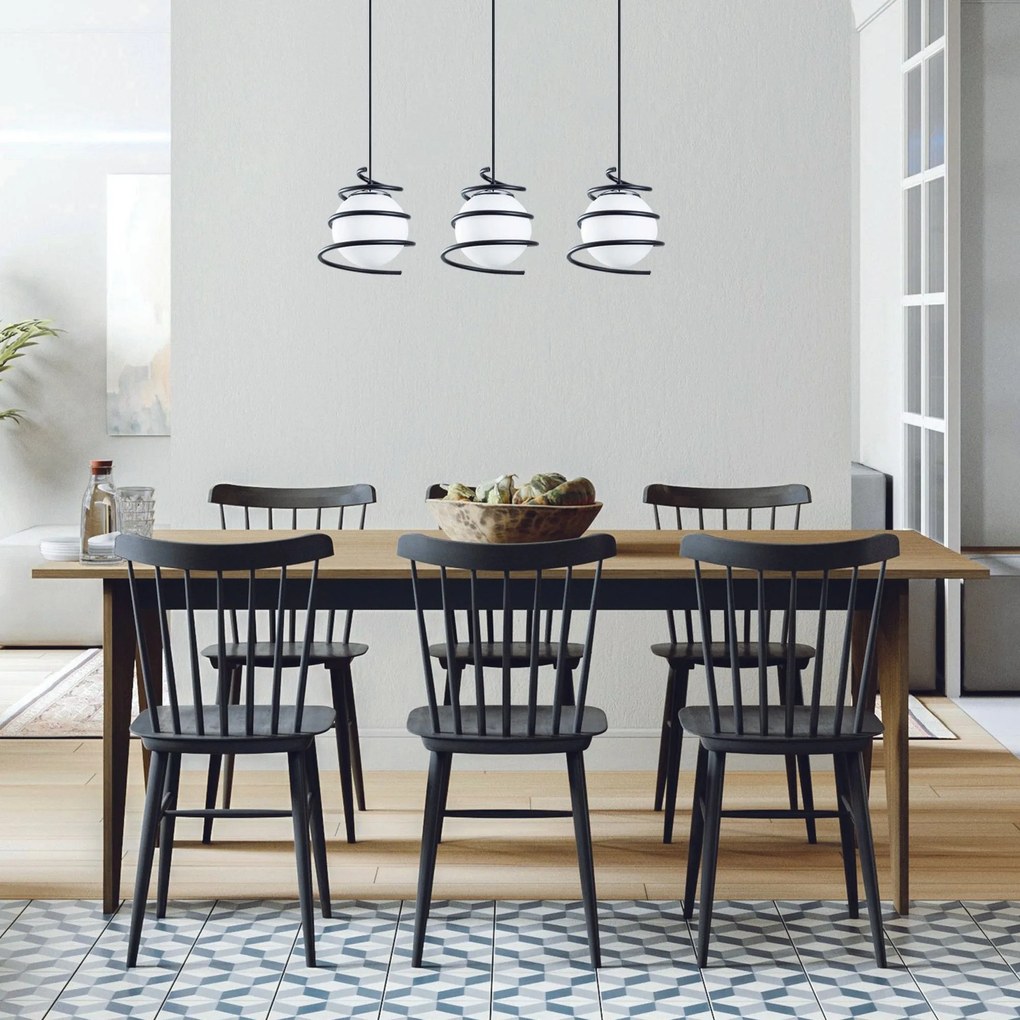 Candeeiro de Teto Elegance – Preto – 70 cm de Diâmetro