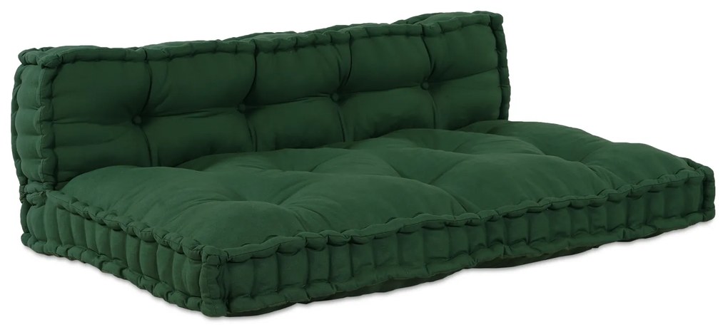 Capa de Sofá Palete com Apoio para Costas em Tecido Verde