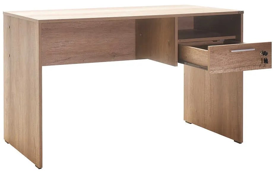 Secretária "Simple" com Gaveta - 120 x 75 x 60 cm - Nogueira Claro - D