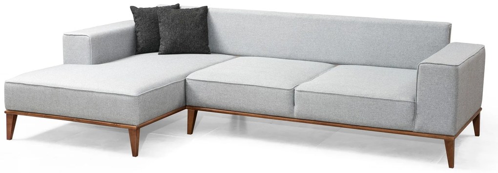 Sofá-Cama de Canto Montana - Cinza Claro - 288 x 160 cm
