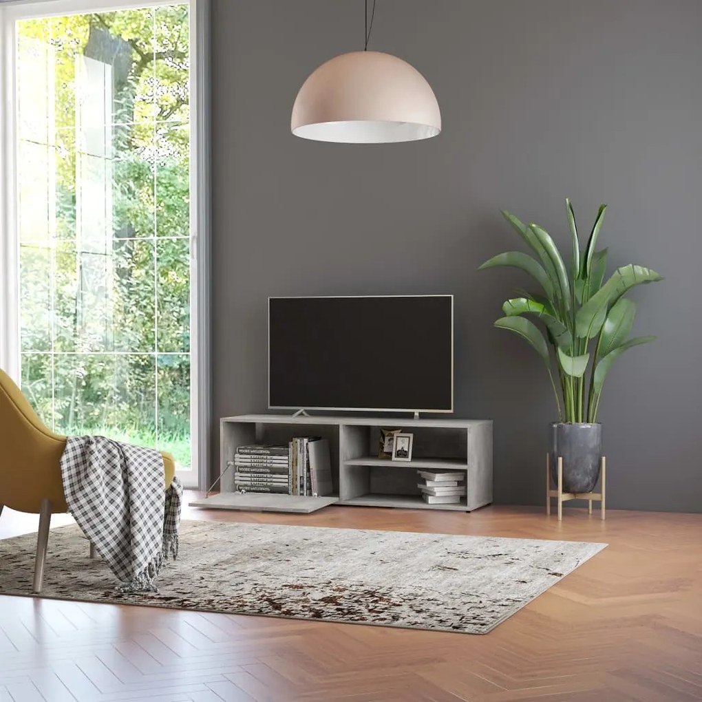Móvel de TV 120x34x37 cm derivados de madeira cinzento cimento
