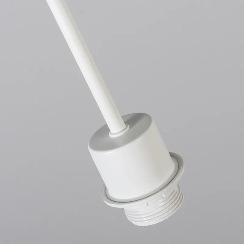 Candeeiro de suspensão moderno branco com abajur 45 cm bege - Combi 1 Country / Rústico,Moderno