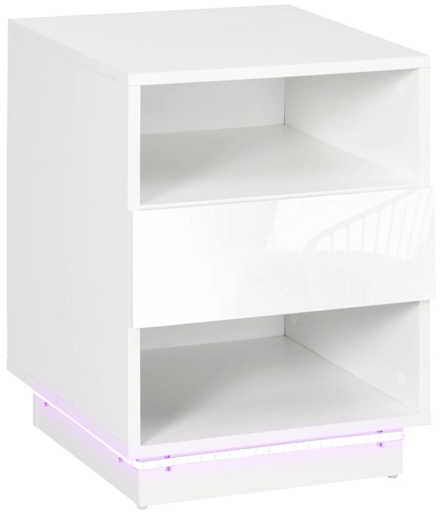 Mesa de Cabeceira Moderna com Luz LED Mesa de Cabeceira com Controlo R
