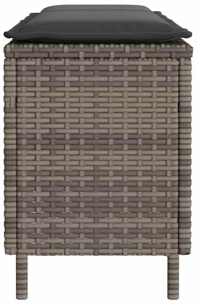 Banco de jardim com almofadão 110x30x40,5 cm vime PE cinzento