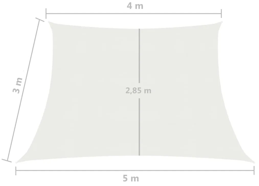 Para-sol estilo vela 160 g/m² 4/5x3 m PEAD branco