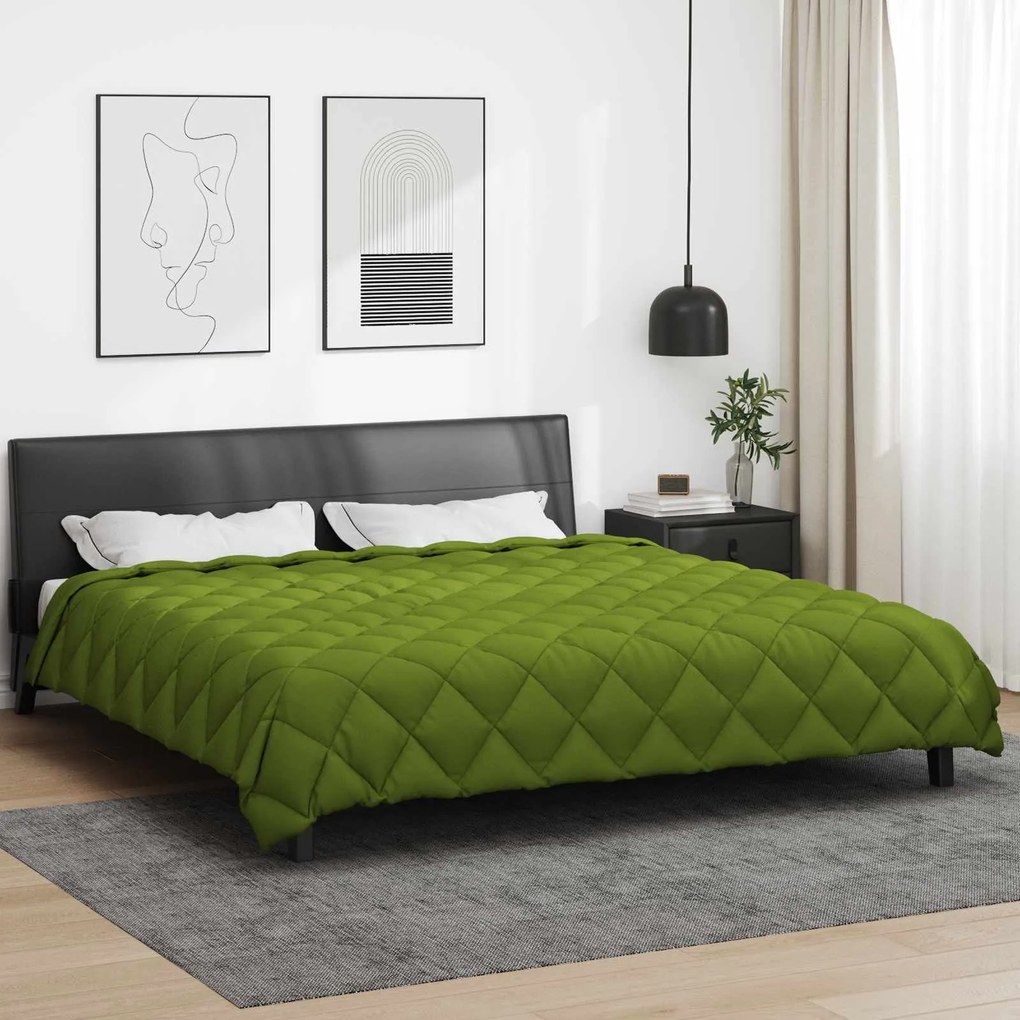 vidaXL Edredom de Inverno Verde 240 x 200 cm Microfibra