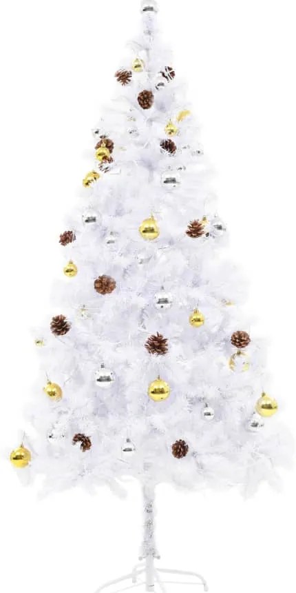 Árvore de Natal artificial pré-iluminada enfeites 180cm branco