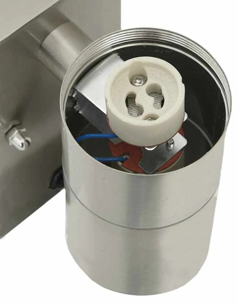 Arandelas de Parede Externas com Sensor 2 pcs Prateado Aço Inoxidável
