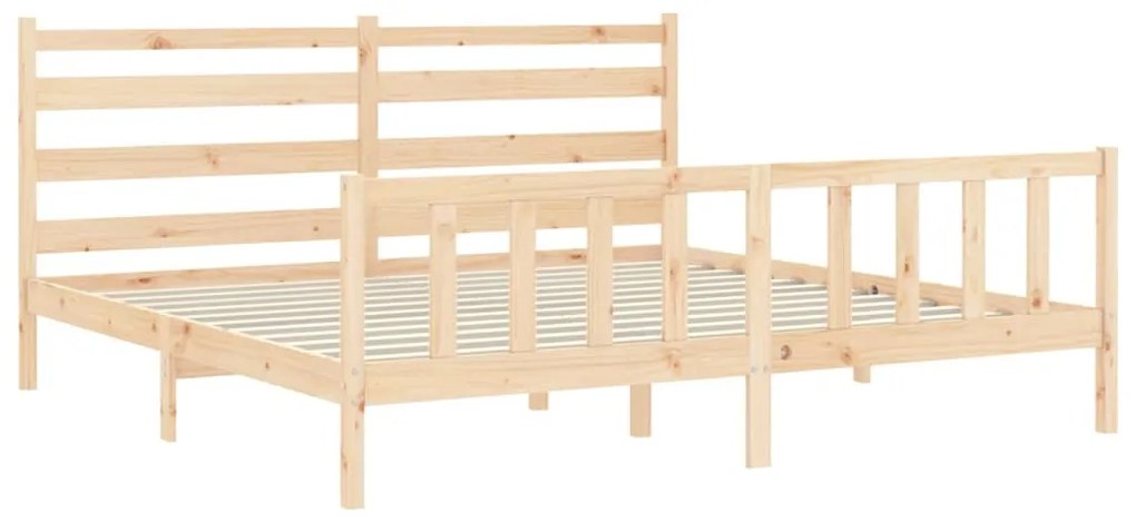Cama sem colchão 200x200 cm madeira de pinho maciça