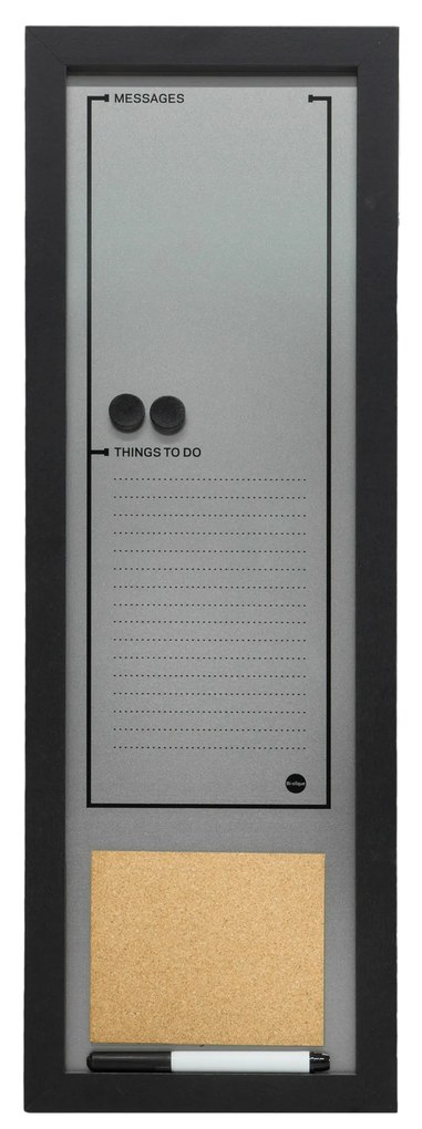 Quadro Planificação Semanal Combinado Magnético/Cortiça 20x60cm Preto – Bi-Office