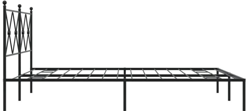 Estrutura de cama em metal com cabeceira 150x200 cm preto